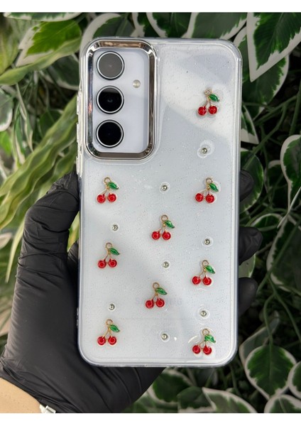 Samsung Galaxy A25 Kalpli / Kurdeleli / Kirazlı Simli Kılıf