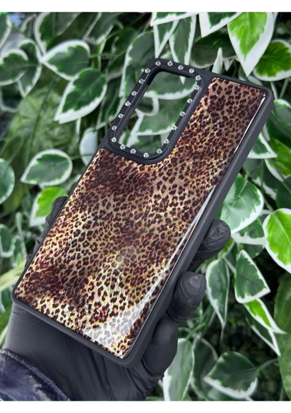 Samsung Galaxy S25 Ultra Leopar Desenli Taşlı Kılıf
