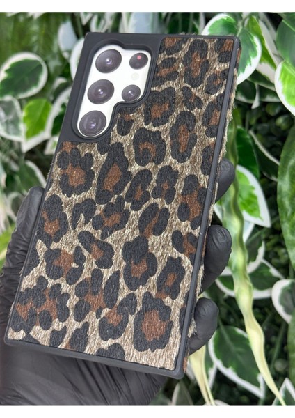 Samsung Galaxy S24 Ultra Leopar Desenli Kadife Kılıf