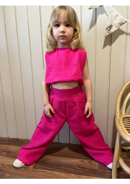 Klasik Crop Kesim Kız Çocuk Alt Üst Takım modelleri