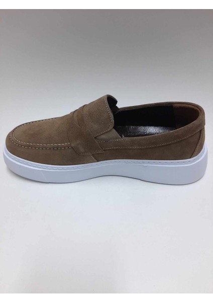 Deri Süet Vizon Rengi Loafer Casual Bağcıksız Hafif Beyaz Taban Yazlık Erkek Ayakkabı C-710389OVTTO modelleri
