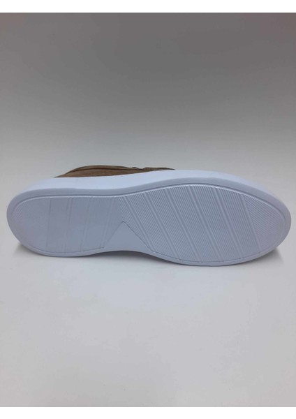 Deri Süet Vizon Rengi Loafer Casual Bağcıksız Hafif Beyaz Taban Yazlık Erkek Ayakkabı C-710389OVTTO