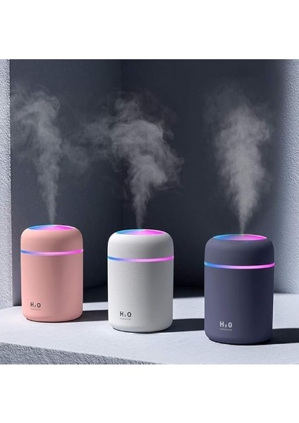 300 ml Ultrasonik Beyaz Ledli Oda&araç Hava Nemlendirici Buhar Makinesi ve Aroma Difüzörü fiyatları