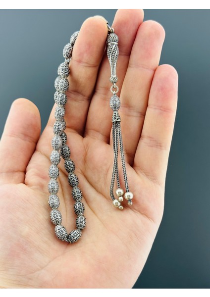 23,6 gr Gümüş Tesbih Kapsül Ksim 6,25X9