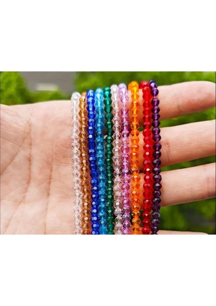 4 Mm 10 Renk Kristal Boncuk Cam Boncuk Takı Yapım Malzemeleri