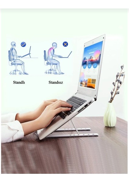 Notebook MacBook Katlanabilir Taşınabilir Metal Standı