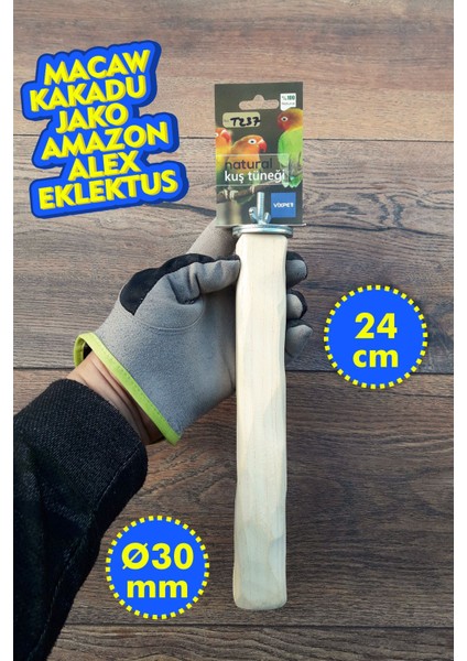 Venty Yontulmuş Papağan Tüneği 24 cm | Macaw, Kakadu, Jako, Amazon, Eklektus, Alex, Kayık - T237