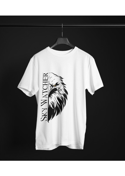Kadın/erkek Skywatchertransfer Baskılı Yuvarlak Yaka Kısa Kol Tişört