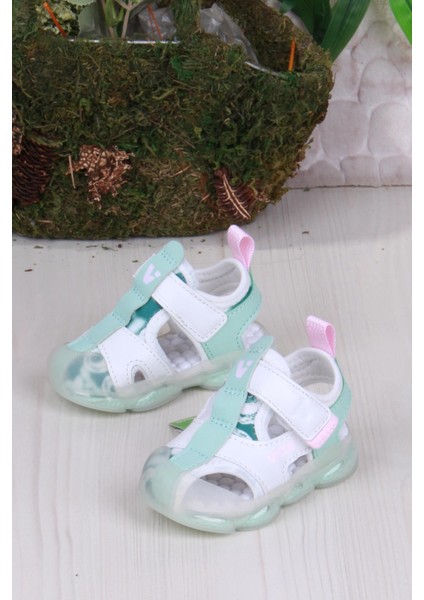 332.B25Y.217 Live Beyaz Işıklı Kız Çocuk Sandalet