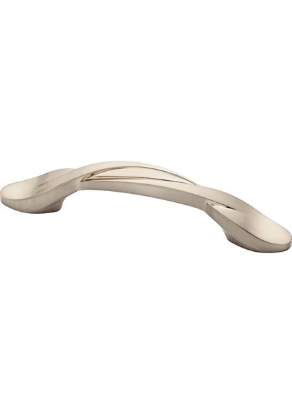 Brass Kavisli Dolap Çekme, Nikel, 3 Inç Çekmece Kolu, 25'li Paket, P35518K-SN-B1