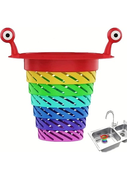 Renkli Plastik Katlanabilir Kolay Takıp Çıkarılabilir Duş Lavabo Banyo Balkon Gider Süzgeci