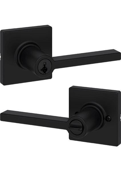 Casey Giriş Kapı Kolu Kilitli ve Anahtarlı, Güvenli Anahtarlı Ters Çevrilebilir Kol Dışı, Ön Giriş ve Yatak Odaları Için, Mat Siyah, Seçmeye Dayanıklı Smartkey Rekey Güvenlik ve Microban