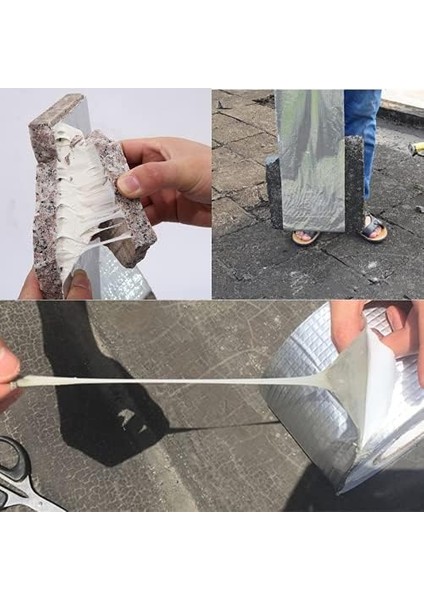 Metre x 10 cm Alüminyum Su Geçirmez Bant,sızdırmazlık Bandı, Güçlendirilmiş Çamur Bant, Havuz, Delik, Boru, Çatı, Karavanda Sızdırmazlık ve Sabitleme Için Kalın Onarım Bandı