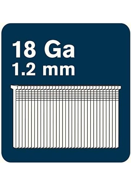 Tip 8 Çivi, 50 mm Tel Başlı Çiviler 18GA, 5.000 Adet, Zımba, Basınçlı Havalı Çivi Çakma Makinesi ve Elektronik Çakma Makinesi Için