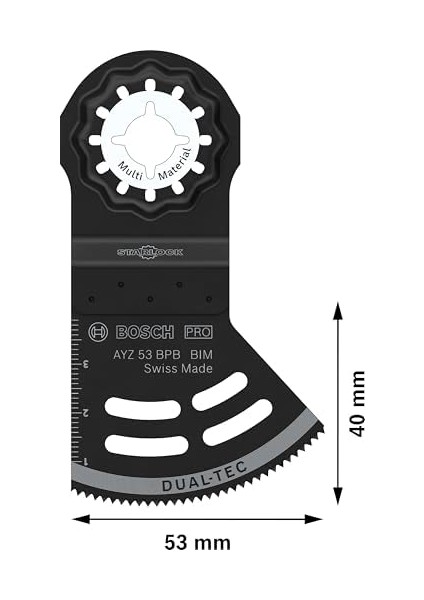 1x Pro Ayz 53 Bpb Dual-Tec Bıçak (Alçıpan Panel, Çivili Ahşap, Genişlik 53 Mm, Professional Aksesuar Çok Fonksiyonlu Makine)