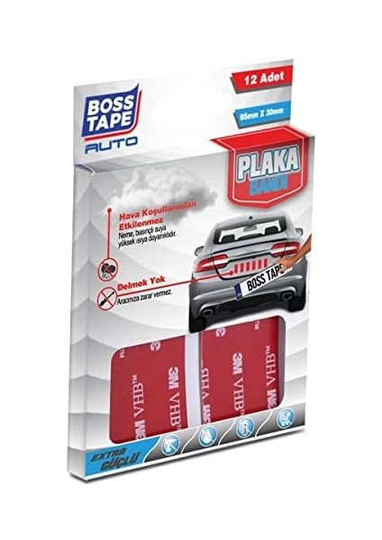 Tape 3m Yapıştırıcılı Plaka Yapıştırma Bandı 12 Adet