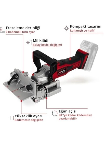 Akülü Yassı Dübel Frezesi Te-Bj 18 Li-Solo Power X-Change (18 V, Li-Ion, Kademesiz Açı/yükseklik Ayarı, 6 Kademeli Derinlik Ayarı, Akü ve Şarj Cihazı Dahil Değildir) - 4350630 fiyatları