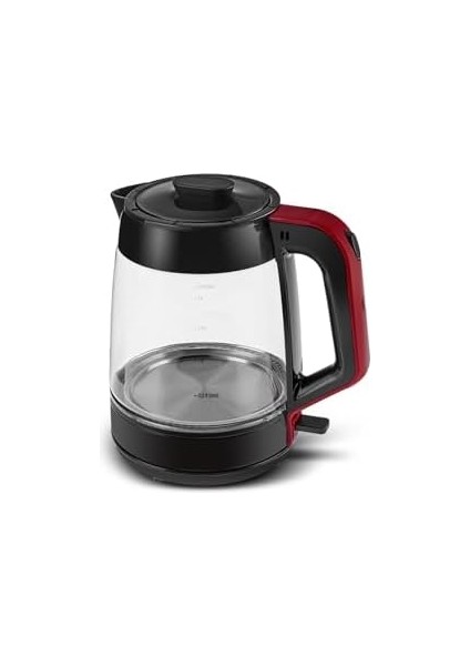 Glass Tea Xl 2 In 1 Cam Çay Makinesi Kırmızı