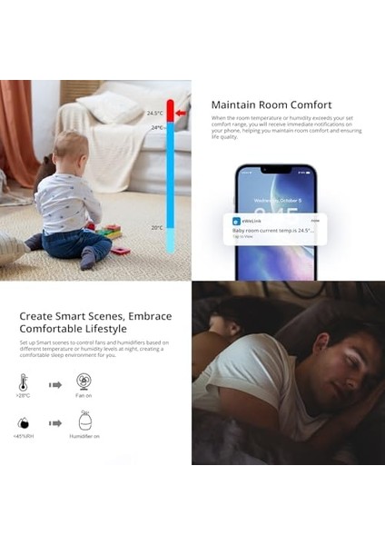 SNZB-02P Zigbee Sıcaklık ve Nem Sensörü