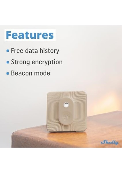 Blu H&t Mocha | Bluetooth Kontrollü Sıcaklık ve Nem Sensörü | Su Sıçramasına Karşı Korumalı ve Toz Geçirmez | Koruma Sınıfı IP54 | Ios Android Uygulaması | Şifreleme