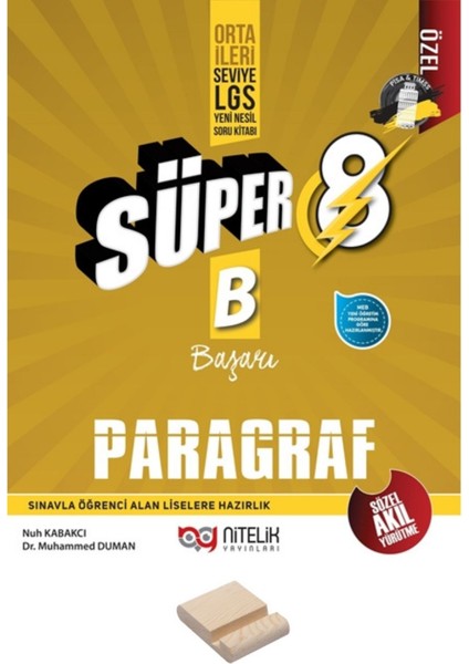 Lgs 8. Sınıf Yeni Nesil B Serisi Süper Paragraf Soru Bankası + Telefon Tutucu
