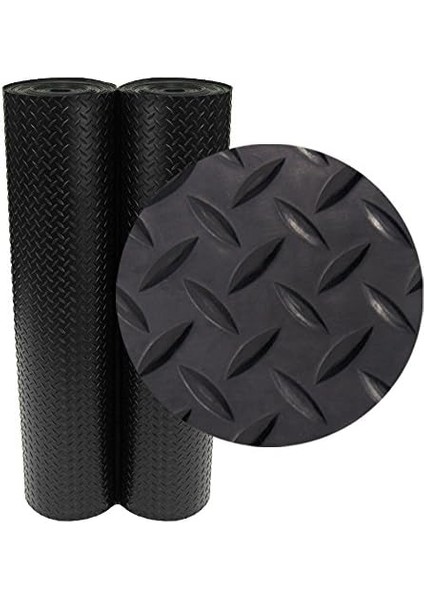 Kauçuk Rulo "diamond-Plate" - 3 mm x 1,2 M x 0,3 M Rulo - Siyah