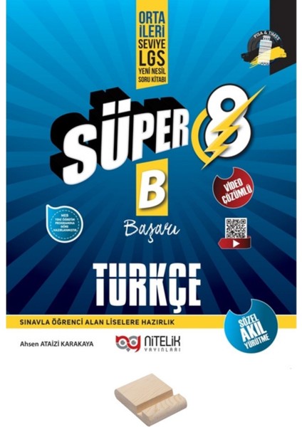 Lgs 8. Sınıf Yeni Nesil B Serisi Süper Türkçe Soru Bankası + Telefon Tutucu