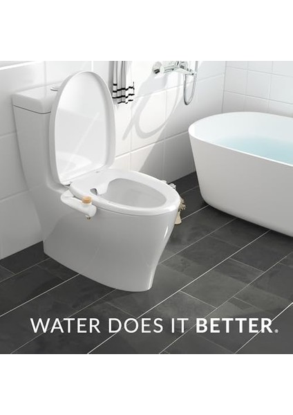 Toilet Attachment Bidet Easy To Install, Brass Inlet And Internal Valve, White