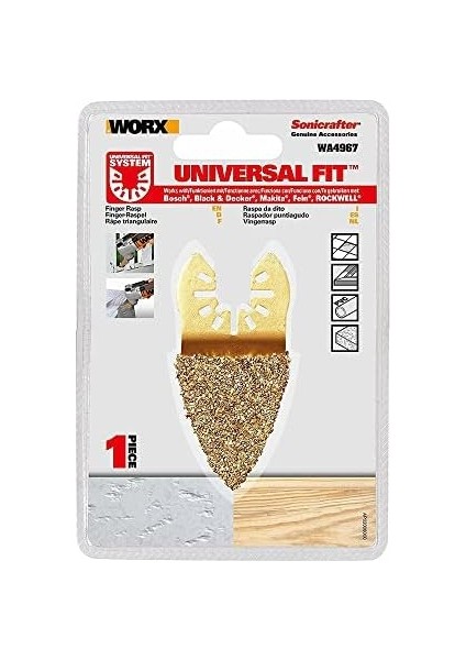 WA4967 Çok Amaçlı Raspalama Makinesi Için 33X33MM Karbür Kaplama Harç, Boya, Yapıştırıcı Universal Parmak Zımpara Başlığı