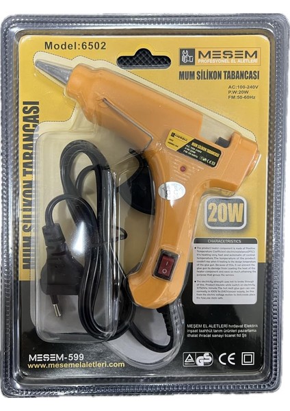 | Sıcak Silikon Tabancası, Ince Boy Mum Silikon Için Silikon Tabancası (20 Watt)