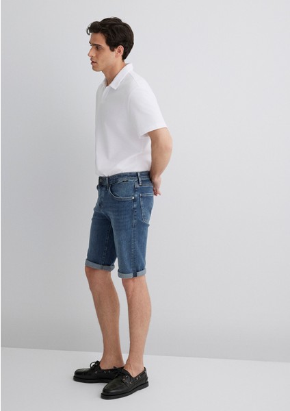 Erkek NICHOLAS Mavi Black Jean Şort 0416084465