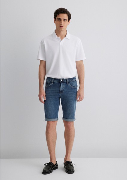Erkek NICHOLAS Mavi Black Jean Şort 0416084465