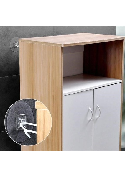 ® Yapışkanlı Eşya Sabitleyici Aparat Deprem Güvenliği Çocuk Koruma Sabitleme Aparatı 1 Çift