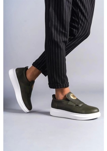 SLW161 Hippo Bağcıksız Cilt Erkek Günlük Sneaker Ayakkabı Bt - Haki fiyatları
