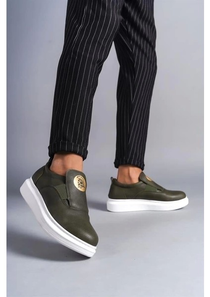 SLW161 Hippo Bağcıksız Cilt Erkek Günlük Sneaker Ayakkabı Bt - Haki modelleri