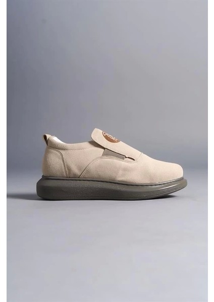 SLW161 Hippo Bağcıksız Süet Erkek Günlük Sneaker Ayakkabı Gt - Bej
