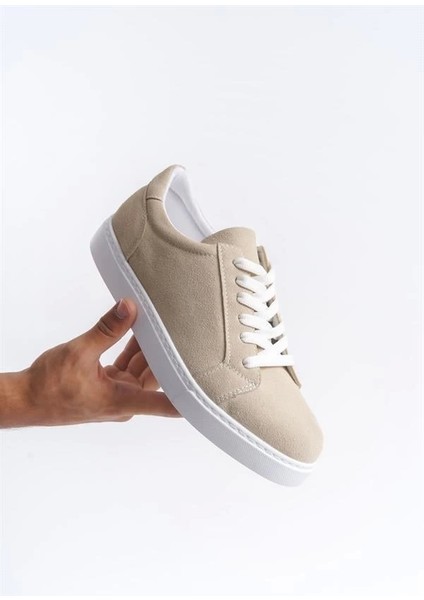SLW165 Elite Bağcıklı Süet Erkek Günlük Sneaker Ayakkabı Bt - Krem fırsatları