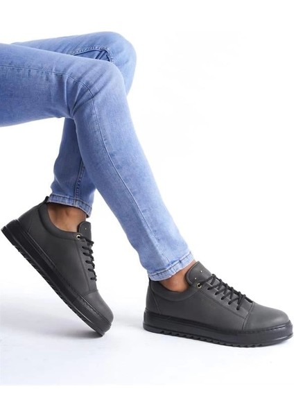 SLW152 Cool Bağcıklı Cilt Erkek Günlük Spor Klasik Ayakkabı St - Füme fiyatları