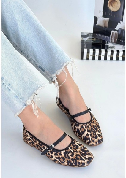 Almiye Leopar Keten Babet Ayakkabı
