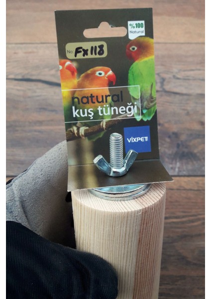 Venty 14 cm Silindir Papağan Tüneği - Doğal Ahşap | Macaw, Kakadu, Jako, Amazon, Eklektus, Alexander, Kayık - FX118 modelleri