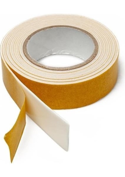 Evin® Çok Amaçlı Tüm Yüzeylerde Kullanıma Uygun Beyaz Çift Taraflı Köpük Sünger Montaj Bant