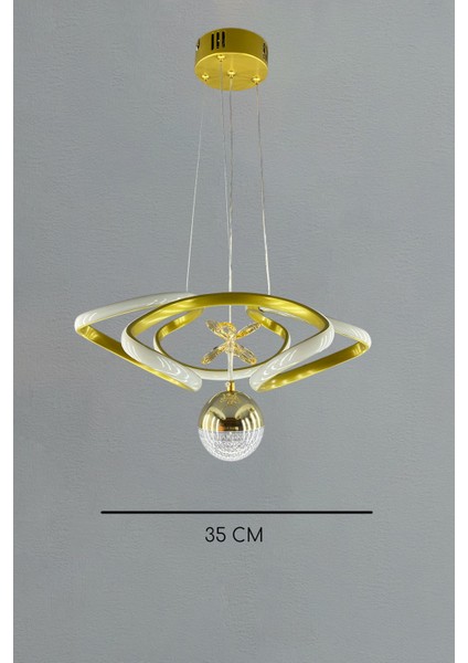 Gold Drone Tasarımlı Toplu LED Sarkıt Avize - 3 Renk, 50W