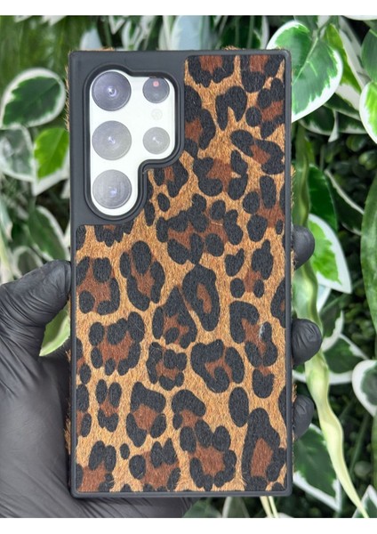 Samsung Galaxy S24 Ultra Leopar Desenli Kadife Kılıf modelleri