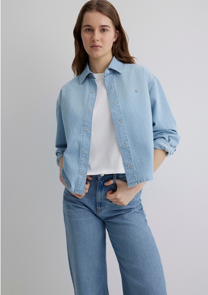 Carlia Classic Denim Açık Mavi Jean Gömlek 1210924-89580