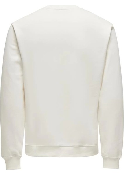 Sıfır Yaka Şardonlu Erkek Sweatshirt