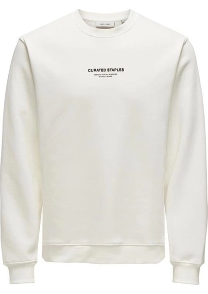 Sıfır Yaka Şardonlu Erkek Sweatshirt