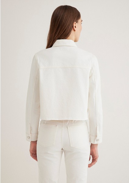 Thalia Mavi Premium Beyaz Jean Ceket 1110289-89161