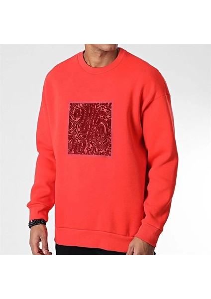 Kabartma Baskılı Oversıze Erkek Sweatshırt