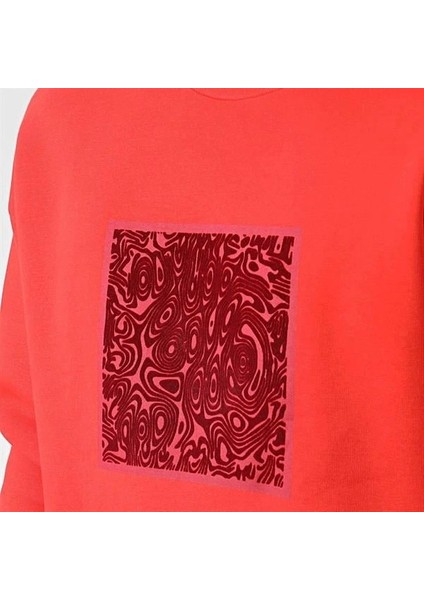 Kabartma Baskılı Oversıze Erkek Sweatshırt