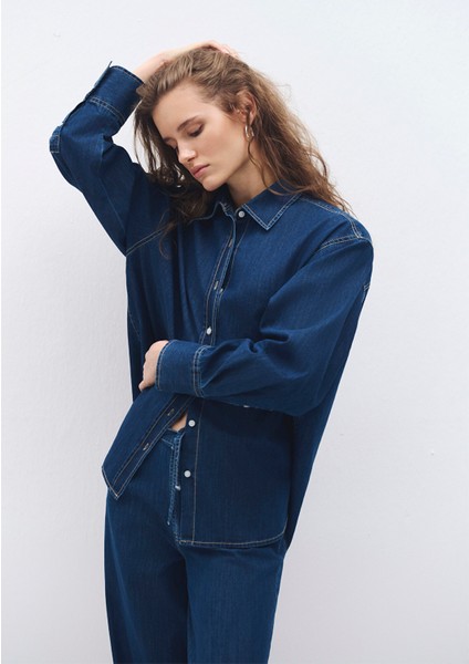 Lacivert Denim Gömlek 1211075-85481 fiyatları